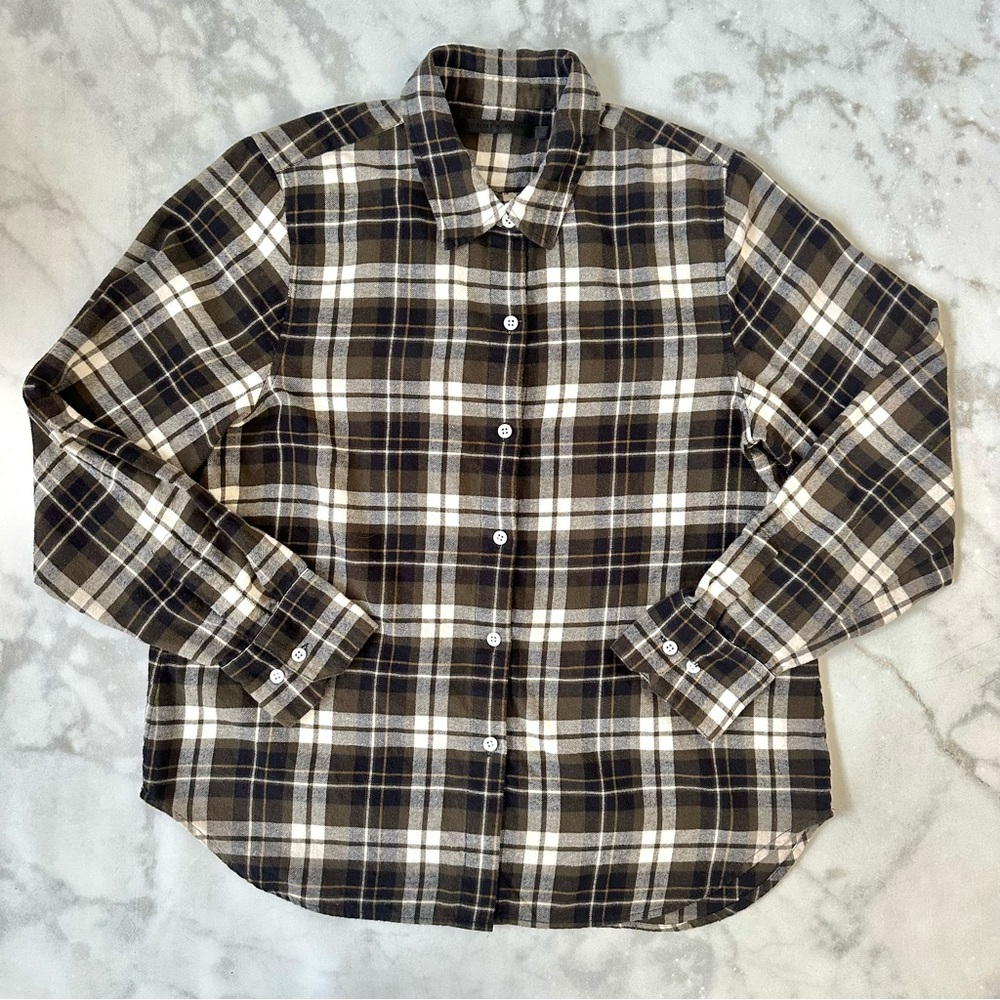 JENNI KAYNE Lightweight Flannel Shirt Womens Medium Plaid Cozy Cabin